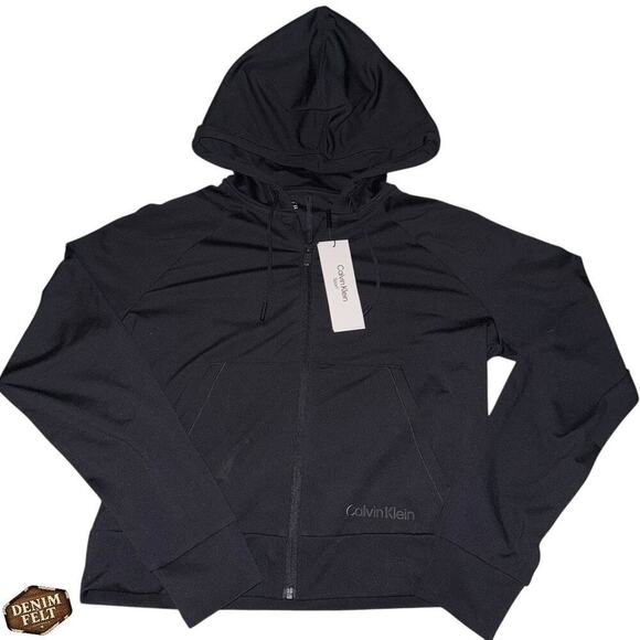 Calvin Klein Black Zip Hoodie S | Quick-Dry Stretch Activewear Jacket NEW/NWT!! - Picture 6 of 12